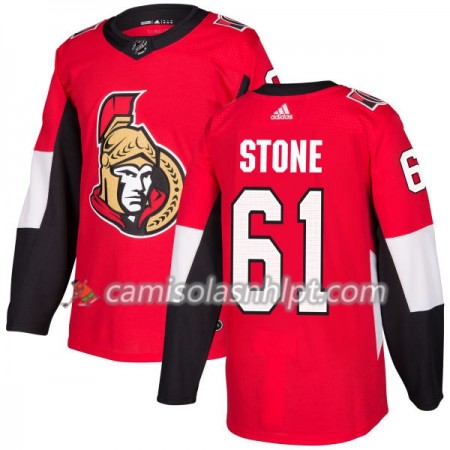 Camisola Ottawa Senators Mark Stone 61 Adidas 2017-2018 Vermelho Authentic - Homem